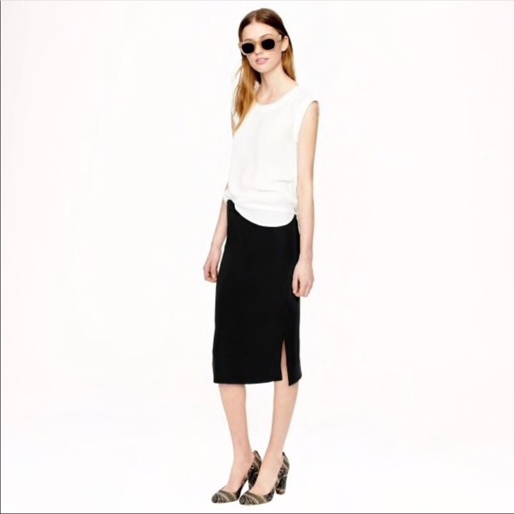 J CREW Black Pencil Skirt NWT size 6 or 8